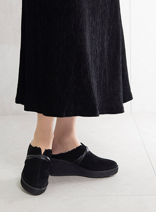 BeauFort KOBE ビューフォートコンフォートパンプス　レザー×異素材布 BeauFort KOBE ビューフォートコンフォートパンプスレザー×異素材布